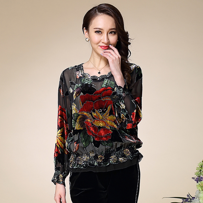 2019 spring clothes new pattern middle age Women's wear True Velvet Long sleeve Easy Large jacket Mulberry silk unlined upper garmentin the Women's clothing/Boutique , Middle-aged women category - from Buy2taobao.com to provide professional Taobao agent buy service