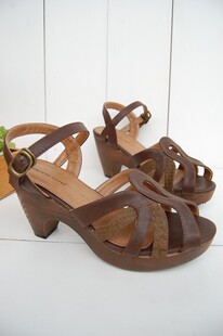  13夏EME外贸日单Mysty Woman日系复古风森林系气质中跟女凉鞋