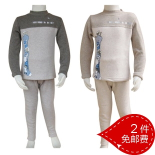  爆英博伦A3561 彩纱顶级拉绒加厚中大男儿童少年保暖内衣套装3761