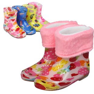  正品海洋鹿环儿童雨鞋雨靴男童女童雨鞋宝宝时尚水鞋雨具送棉内胆