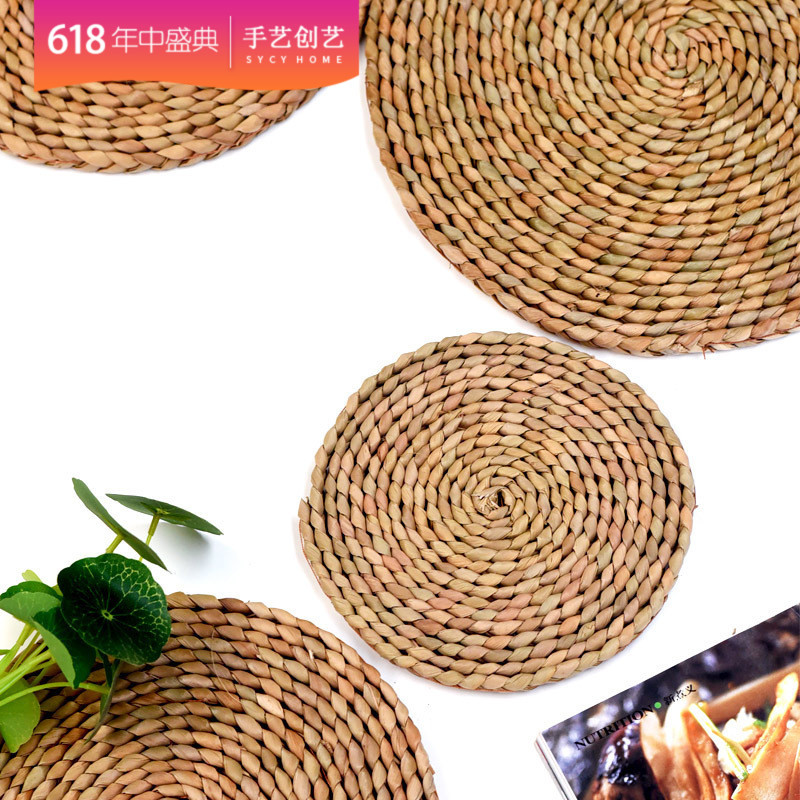 Straw Coaster Circular Insulation pad tableware Cushion Tea ceremony hotel Rattan Potholders Doily Mat thickening Pot matin the Tableware , Cup/Cups/Kettle , Coaster category - from Buy2taobao.com to provide professional Taobao agent buy service
