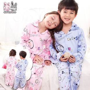  儿童睡衣 女童 春秋新款 100%纯棉 男孩 长袖套装儿童家居服