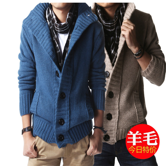 冬季 男士加厚<em>毛衣</em>男<em>开衫</em>羊毛衫韩版潮男装线