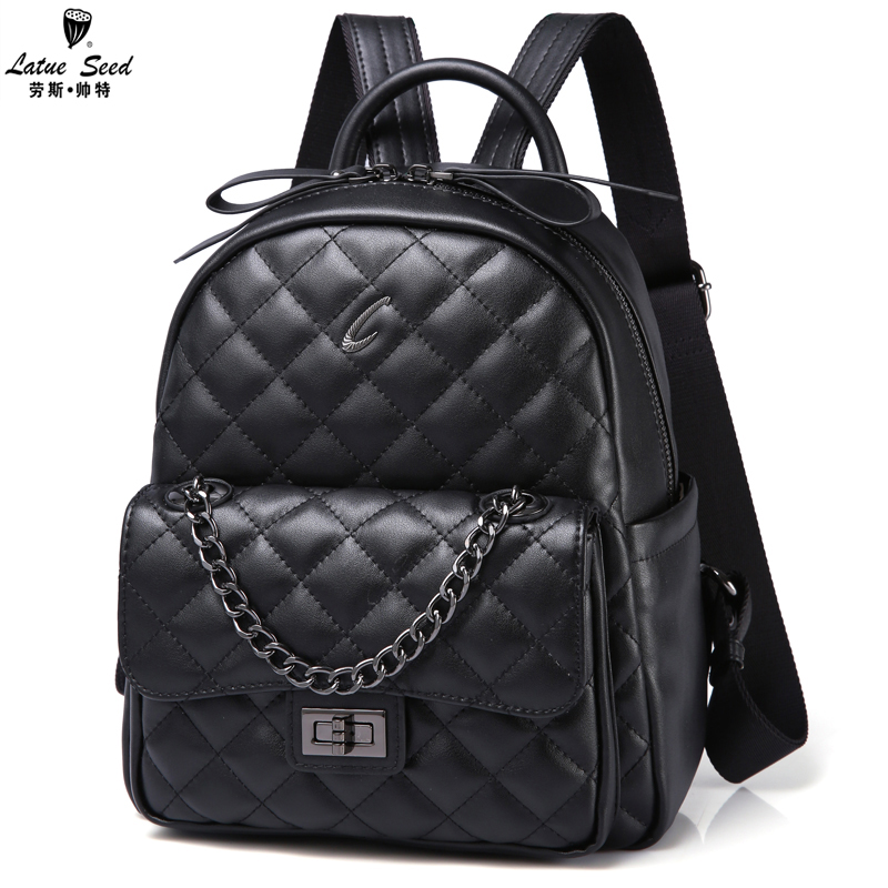 2019 new pattern cowhide Backpack Female bag Korean Edition fashion Quilted Backpack Rolls Shuai special Leisure Backpackin the Leather/Lady bags/Men's bag, Backpack category - from Buy2taobao.com to provide professional Taobao agent buy service