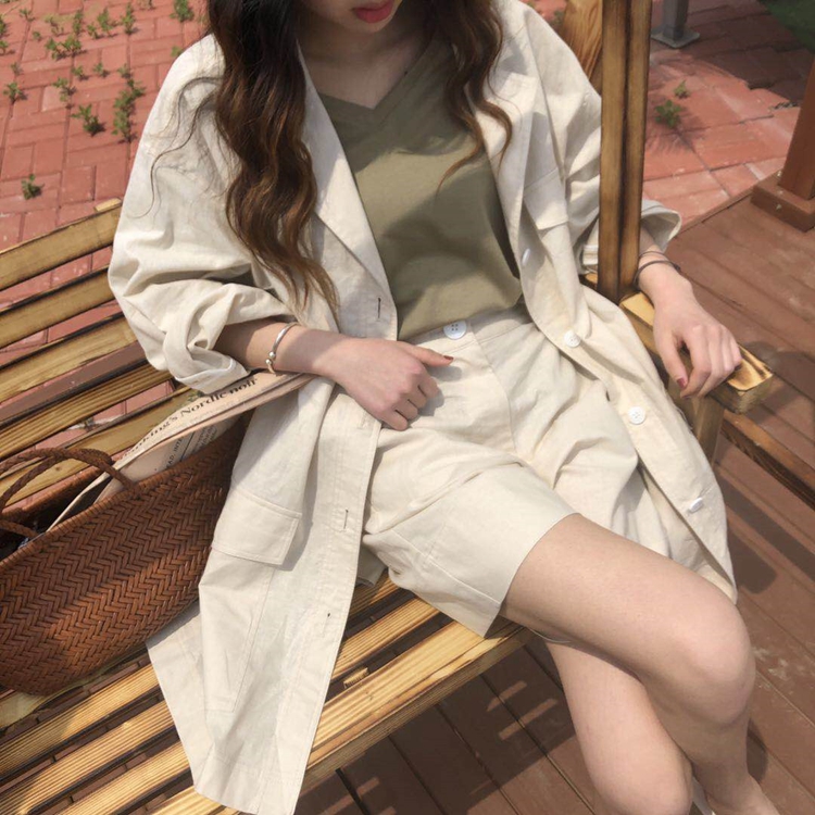 Practicality of furious push chao high Gentle Apricot Linen suit coat shorts suit Separable shootingin the Women's clothing/Boutique , Suit category - from Buy2taobao.com to provide professional Taobao agent buy service