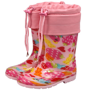  包邮正品海洋鹿儿童雨鞋雨靴时尚保暖水鞋男童女童冬季可爱棉雨鞋