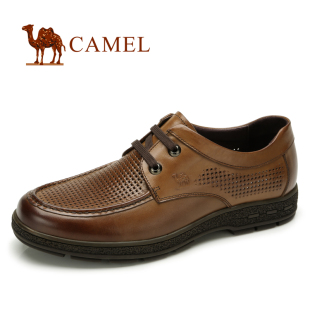  camel骆驼 男鞋 新品 透气商务休闲 系带男款皮鞋