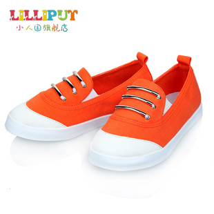  童鞋女童鞋子春秋夏单鞋儿童帆布鞋蓝色灰色松紧带无鞋带5 6 7岁