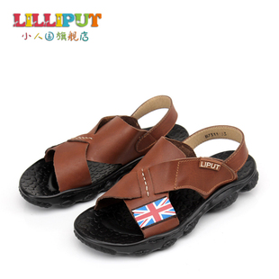  小人国正品皮革拼接儿童童鞋韩版凉鞋 男童童装 沙滩鞋 婴儿 亲子