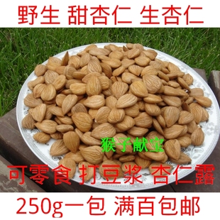  坝上野生山杏仁大生杏仁中国产甜杏仁原味南北杏仁粉特价满百包邮
