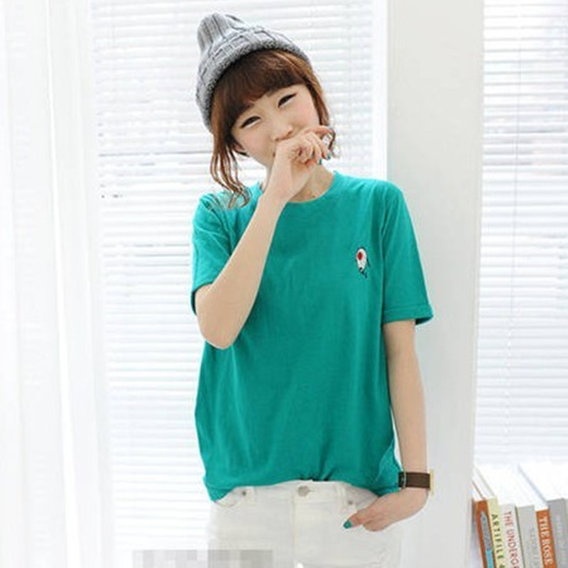 春夏打底衫纯色宽松...