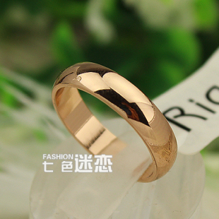  伊泰莲娜光面男女戒指情侣对戒子韩版潮人指环想你同款戒指J053
