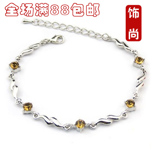 掌柜推荐七夕礼品 闪钻银叶水晶手链 韩国可爱时尚女 防过敏 流行饰品 370 掌柜推荐七夕礼品 闪钻银叶水晶手链 韩国可爱时尚女 防过敏 流行饰品 370
