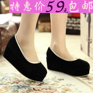  松糕鞋女鞋潮新款女春鞋欧美英伦厚底鞋瓢春秋女士坡跟鞋韩版