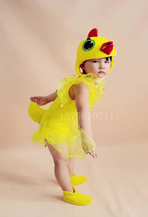 儿童表演服小鸡演出服 幼儿动物服装 小鸡舞蹈