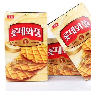  HG韩国原产 进口饼干 乐天奶油鸡蛋煎饼 瓦夫饼干 40g