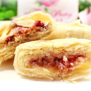  云南特产食品 酥皮 鲜花饼 玫瑰花饼 35克 鲜花月饼