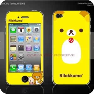 iphone4/4S/5手机屏幕彩色贴膜苹果爱疯保护膜卡通彩绘膜diy 促销