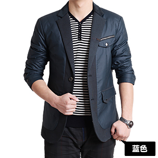  春款男装柒牌男士茄克西装领单排扣修身型外套时尚休闲男夹克