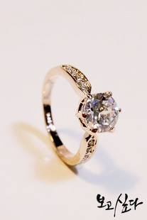  【联合格】韩国正品直送/韩剧想你尹恩惠同款独钻戒指金色指环
