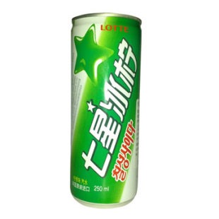  韩国进口 Lotte乐天七星冰柠碳酸饮料250ml听装(300)雪碧 易拉罐