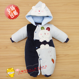  婴儿衣服 秋冬装 男女宝宝连体哈衣爬服 0-1岁 新生儿造型外出服