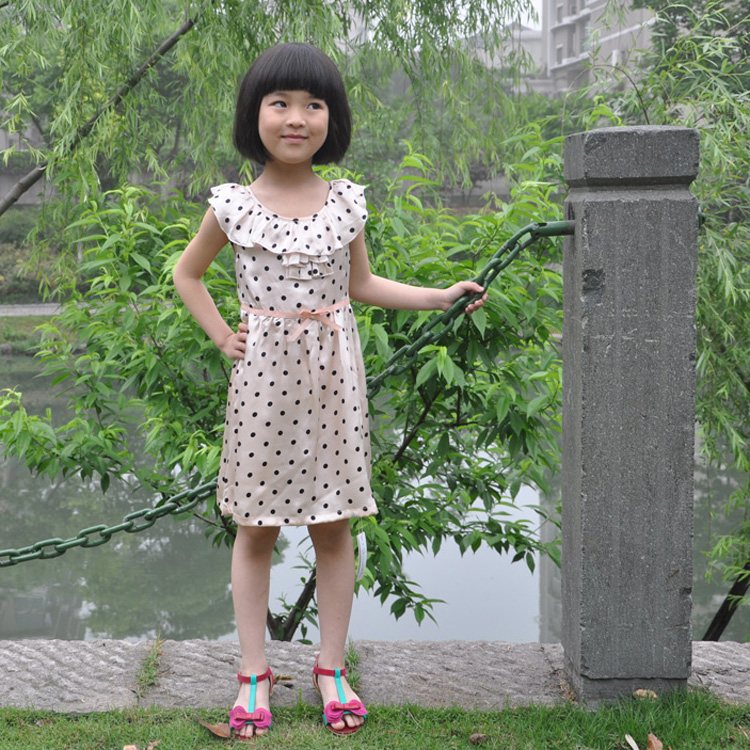 100 mulberry silk Children's clothing girl Summer wear Big Kids Real silk princess vest Dress girl summerin the Children/Baby/Family fitted , Skirt(New) , Dress category - from Buy2taobao.com to provide professional Taobao agent buy service