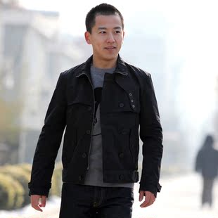  JackJones/杰克琼斯正品 男式外套黑色翻领拉链夹克21011