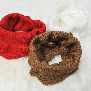 冬季新款时尚毛线拼色英文贴图儿童围巾儿童围