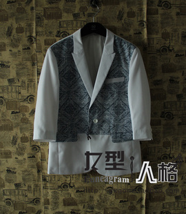 【专柜正品】GXG男装13新款 春装时尚百搭蓝白色休闲西服31101118