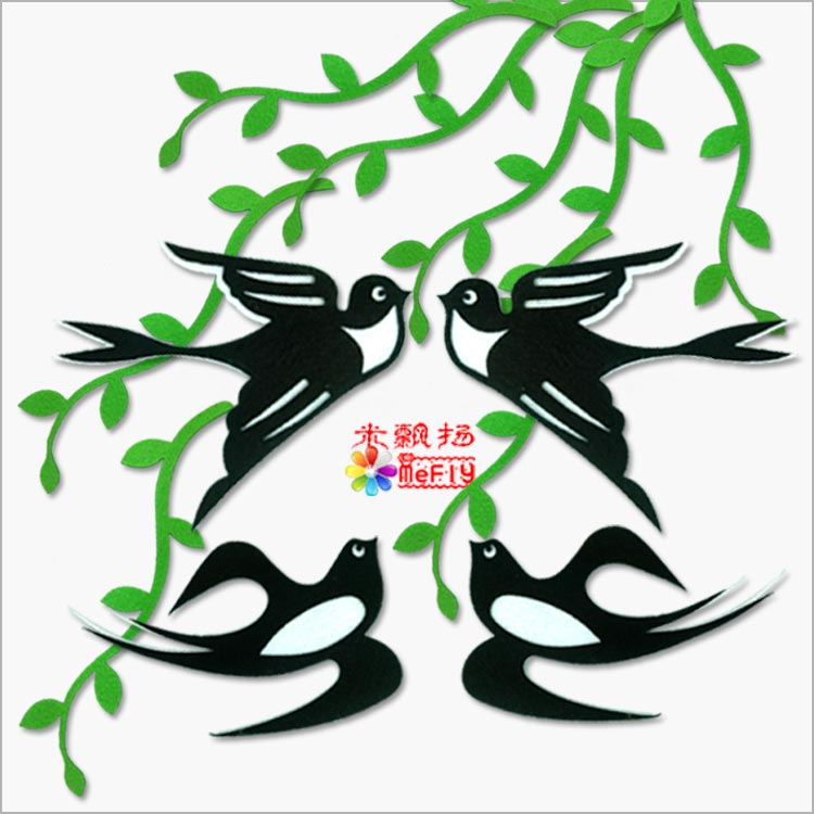幼儿园教室墙面装饰用品可移除立体墙贴贴纸仿真柳条无纺布燕子在类目 家居饰品, 贴饰, 墙贴中 - 来自Buy2taobao.com提供专业的淘宝代购服务