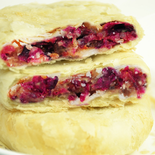  昆明鲜花饼 轩庆酥皮玫瑰饼 月饼 玫瑰花饼云南特产 鲜花饼 包邮