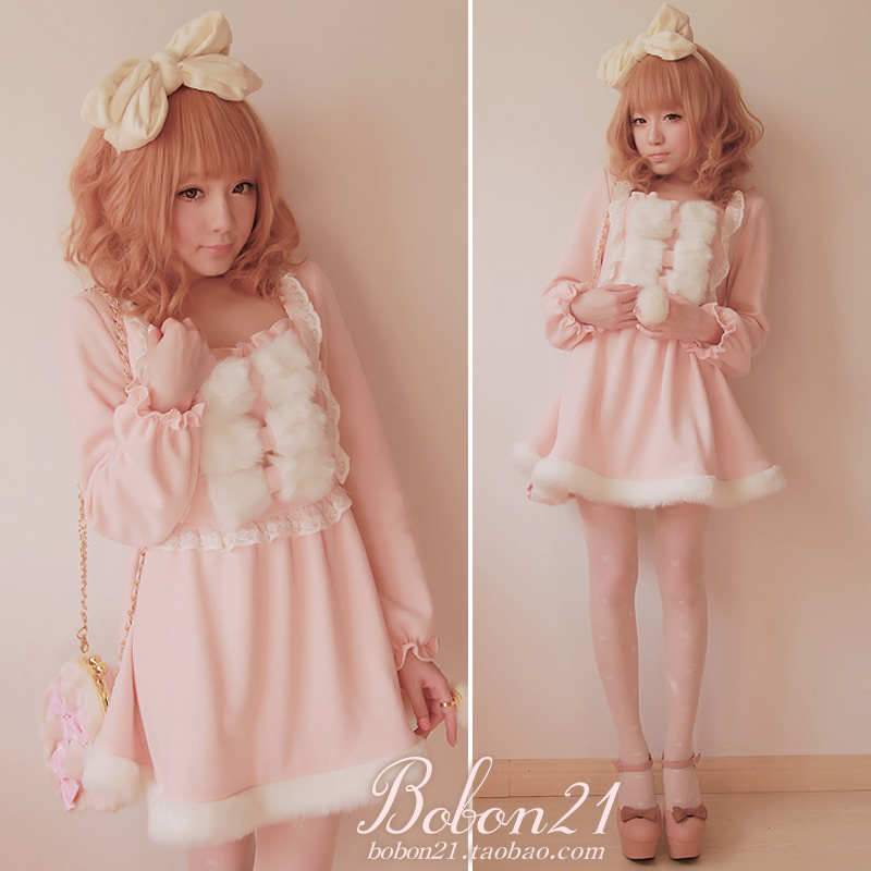 BOBON21{exclusive original design} sweet fluffy bow dresses, lace dress D0729