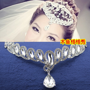  韩版水钻水晶新娘皇冠额饰结婚头饰发饰品 婚纱配饰可做项链 117