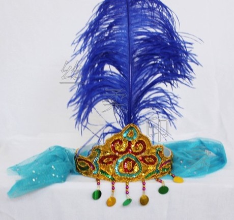 最新款羽毛花帽 新疆民族舞蹈服装 维族小花帽