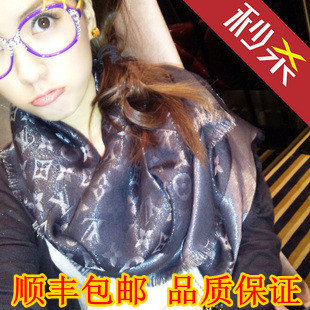  蔡依林霍思燕款围巾金银线 羊绒真丝丝巾秋冬羊毛披肩围巾围脖