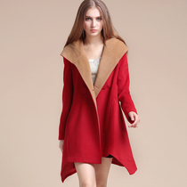 中款呢子外套女夜店冬装外套女款韩版时尚连帽