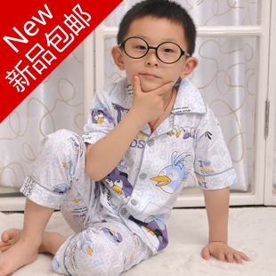  特价包邮 100%纯棉 儿童睡衣 男孩 夏季 男童装 女童装短袖家居服