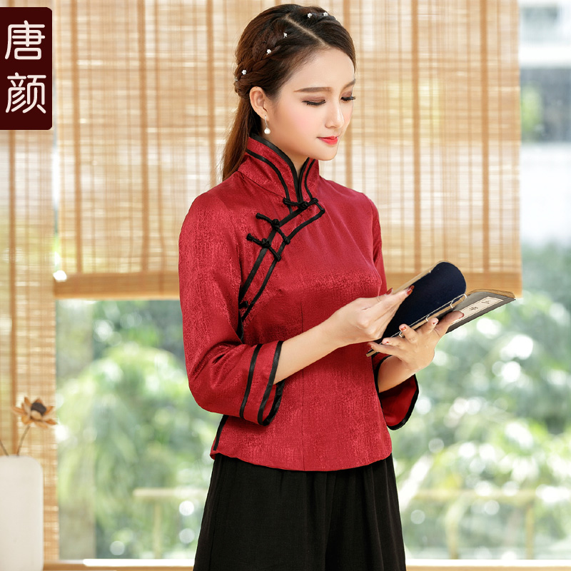 原创中式女装真丝改良盘扣汉服 复古短款唐装长袖高领旗袍女上衣在类目 女装/女士精品, 唐装/民族服装/舞台服装, 唐装/中式服装, 上衣中 - 来自Buy2taobao.com提供专业的淘宝代购服务