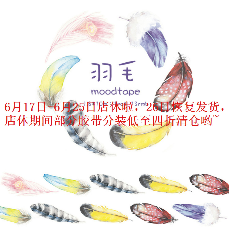 分装 国产MOOD原创和纸胶带 手帐相册装饰DIY 35cm 羽毛2|ruв категории электронный словарь/электрический бумажных книг/канцелярские принадлежности, клей товаров, бумажная лента - от Buy2taobao.com для оказания профессиональной услуги покупки агента Taobao
