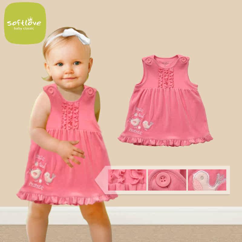 softlove英国 2014<em>春秋款</em> 女宝宝<em>背心裙</em> 天鹅绒