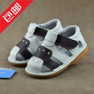  专柜正品包邮芙瑞可欧美大牌 头层牛皮男童凉鞋手工缝制儿童凉鞋