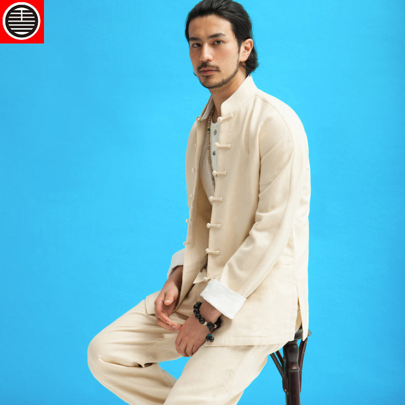 Hua Sheng of China wind nine by luzhong Chinese clothing men's slim fit long sleeve men's national costume (jacket only)
