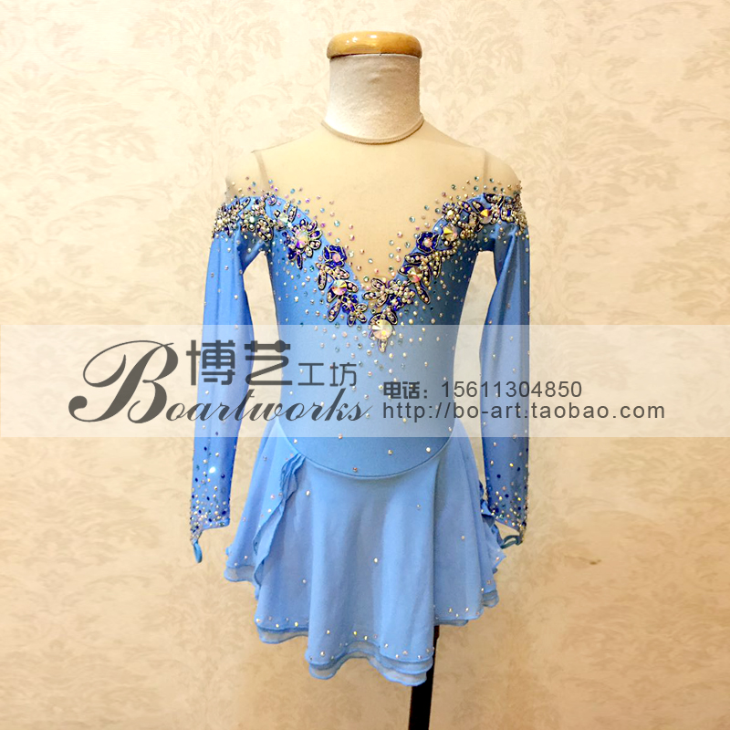 博艺专业量身定制儿童成人花样滑冰表演比赛服装滑冰裙定做A1079|ruв категории движение/йога/фитнес/фанаты товаров, хоккей/Конькобежный спорт/спорт на льду, катание на коньках одежды - от Buy2taobao.com для оказания профессиональной услуги покупки агента Taobao