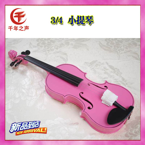 热销<em>西洋乐器</em> <em>女孩</em>最爱粉色小提琴 3/4学生提琴