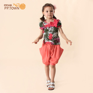  8月上新[PPTOWN]童装 女童 夏装 大女童印花短袖儿童T恤0477