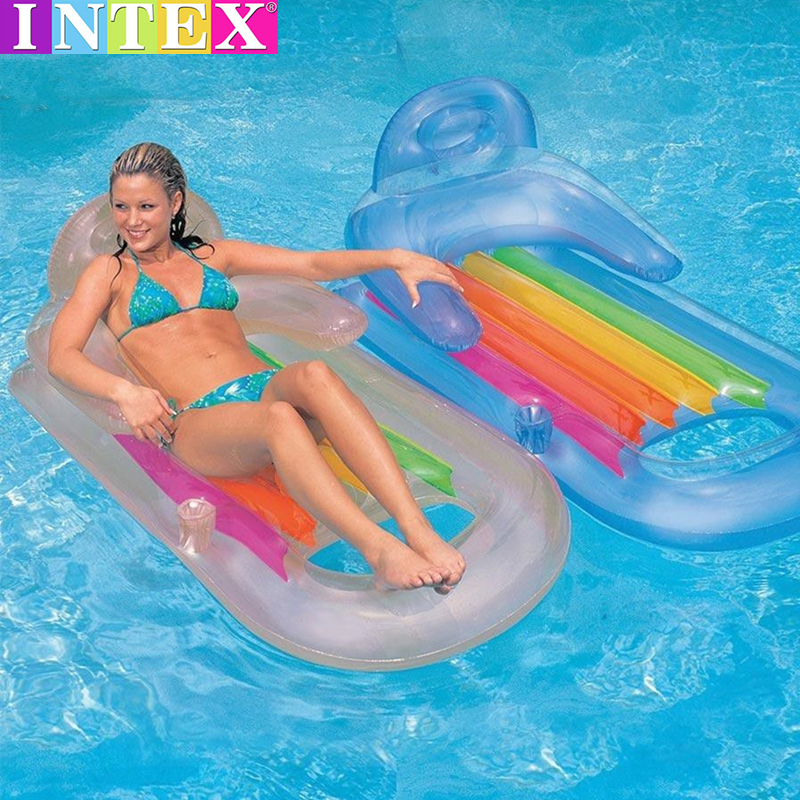 INTEX男女成人靠背水上充气床 游泳池浮排躺椅海滩度假游泳圈用品在类目 运动/瑜伽/健身/球迷用品, 游泳, 游泳装备, 充气床中 - 来自Buy2taobao.com提供专业的淘宝代购服务