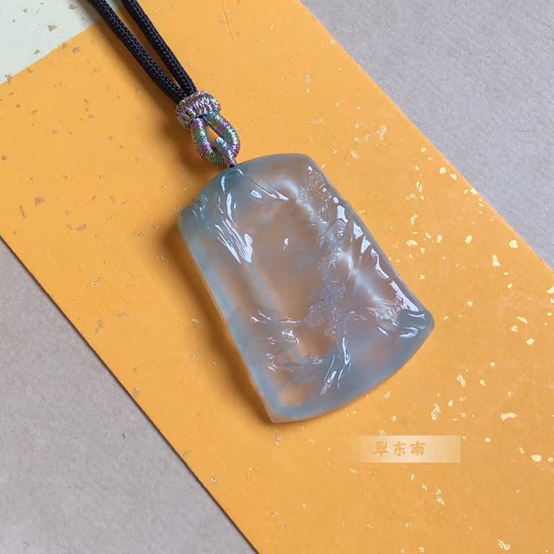 【翠东南】现货 缅甸天然A货翡翠云南瑞丽腾冲高冰起胶山水牌|ruв категории ювелирные изделия/алмаз/жадеит/золото, Джейд (новый), монисто - от Buy2taobao.com для оказания профессиональной услуги покупки агента Taobao