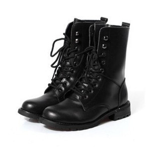 秋冬款真皮马丁靴女英伦机车靴复古短靴牛皮系带男女军保暖雪地靴