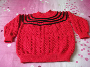 纯手工<em>编织女宝宝</em>加厚<em>毛衣</em> 100%纯羊毛<em>编织</em> 